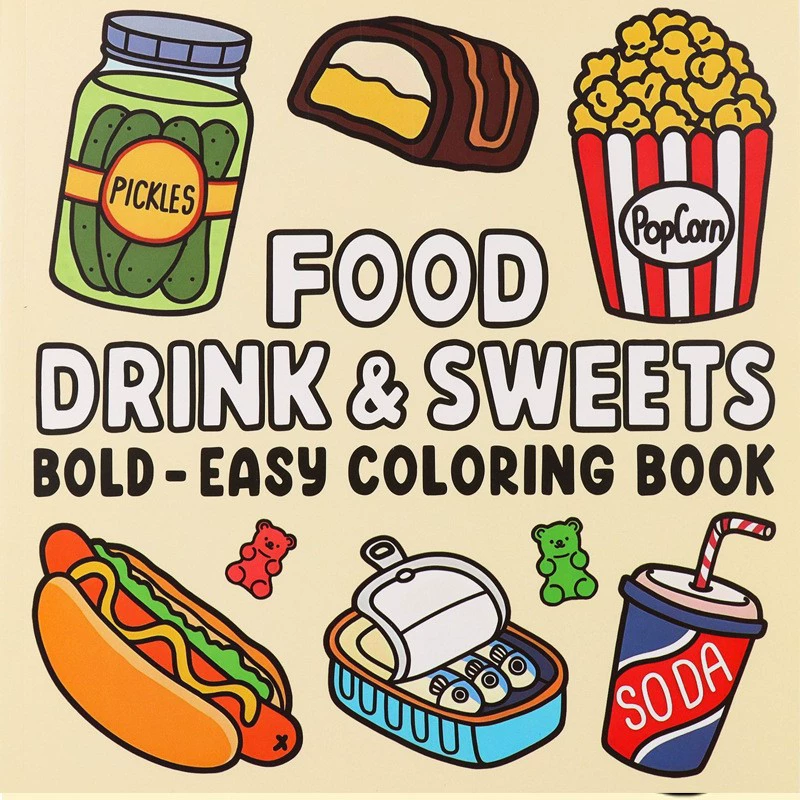 Food Snacks Coloring Book - Malbuch für Lebensmittel, Getränke und Desserts