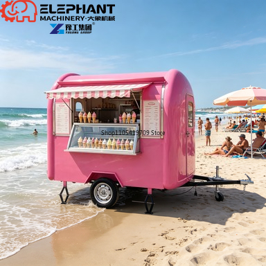 Food Snacks Catering - Mobiler Imbisswagen mit Rundem Design, Stilvoller