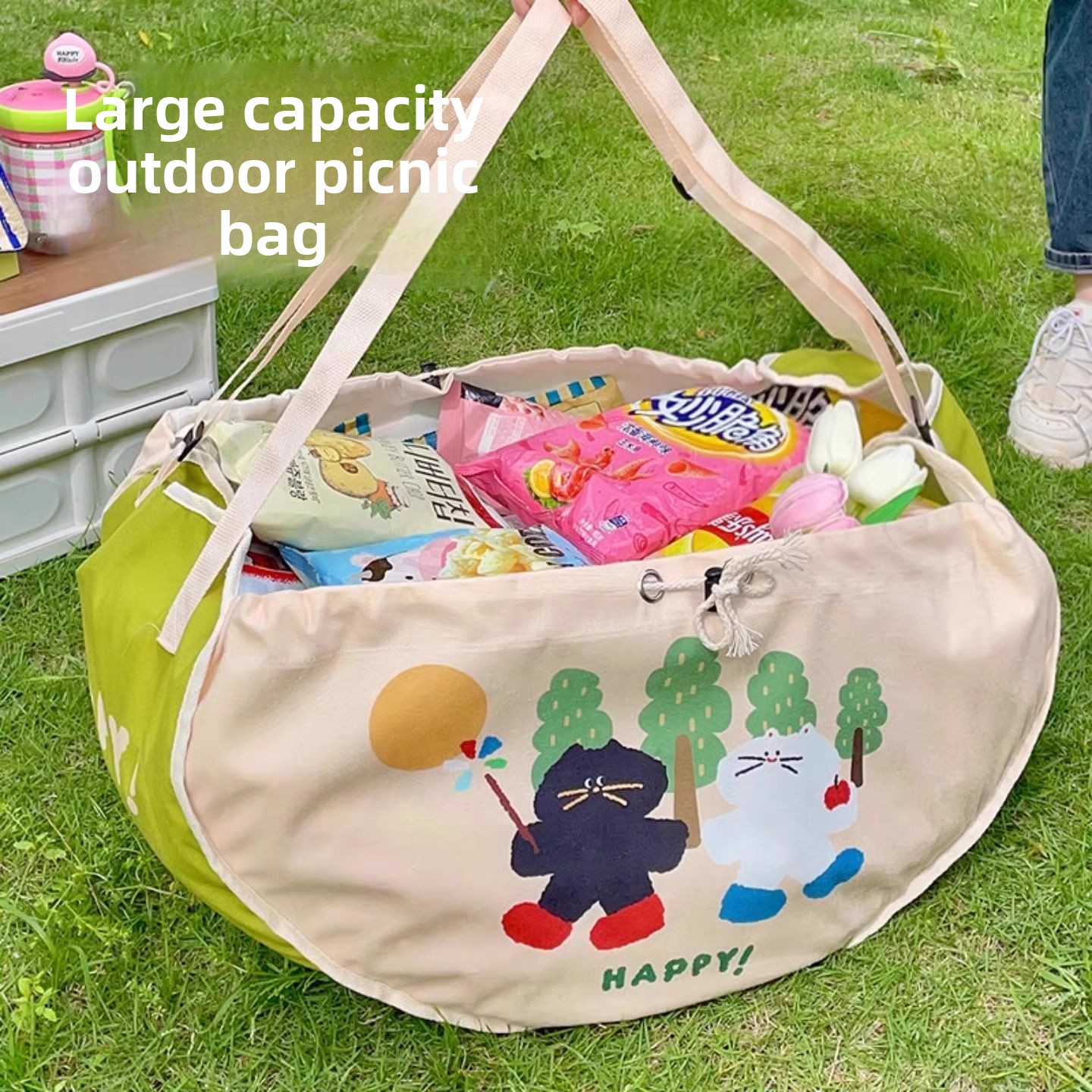 Food Snacks For Picnic - Auto-Aufbewahrungstasche mit großer Kapazität, Auto-Rücksitz-Snack-Tasche, Auto-Innenraum-Aufbewahrungstasche,