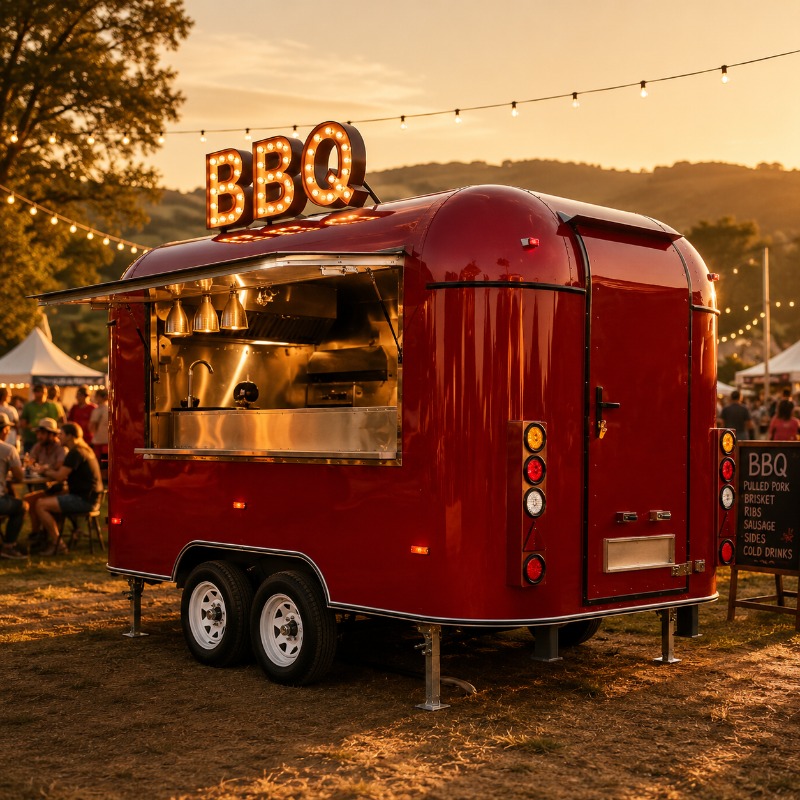 Food Snacks Catering - Food Truck Anhänger Straßenverpflegung Maßgeschneiderter Eiswagen