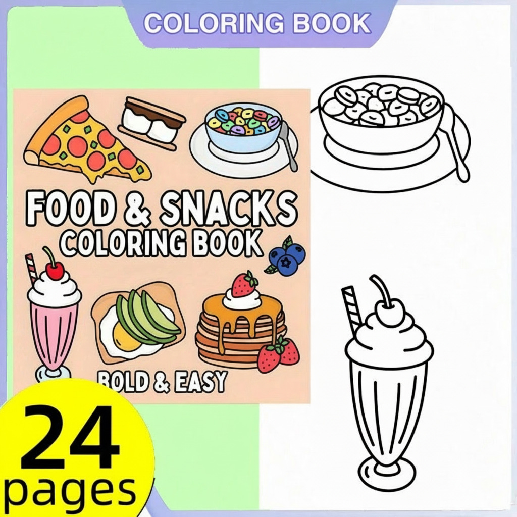 Neues Malbuch mit Lebensmittel – Food Snacks Coloring Book Bewertung und Preis
