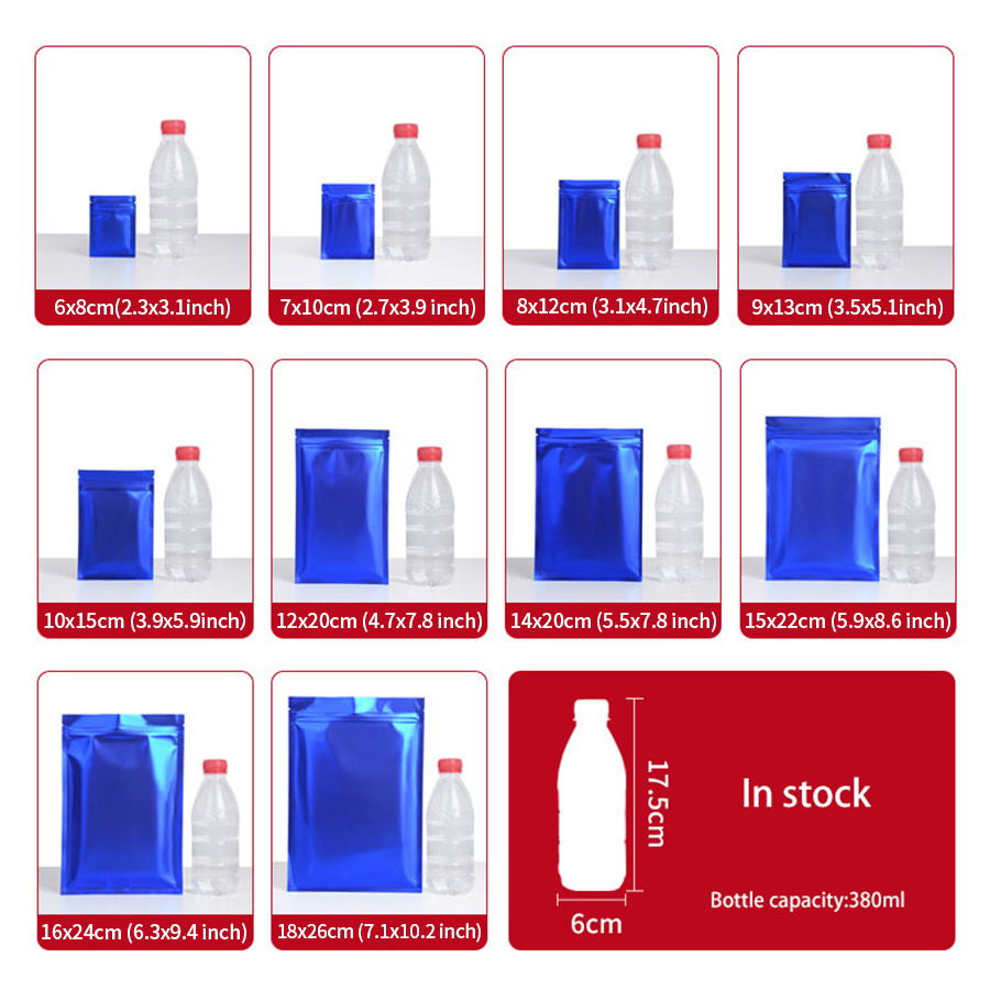 100 Stück matte blaue Folien-R – Food Snacks In Usa Bewertung und Preis
