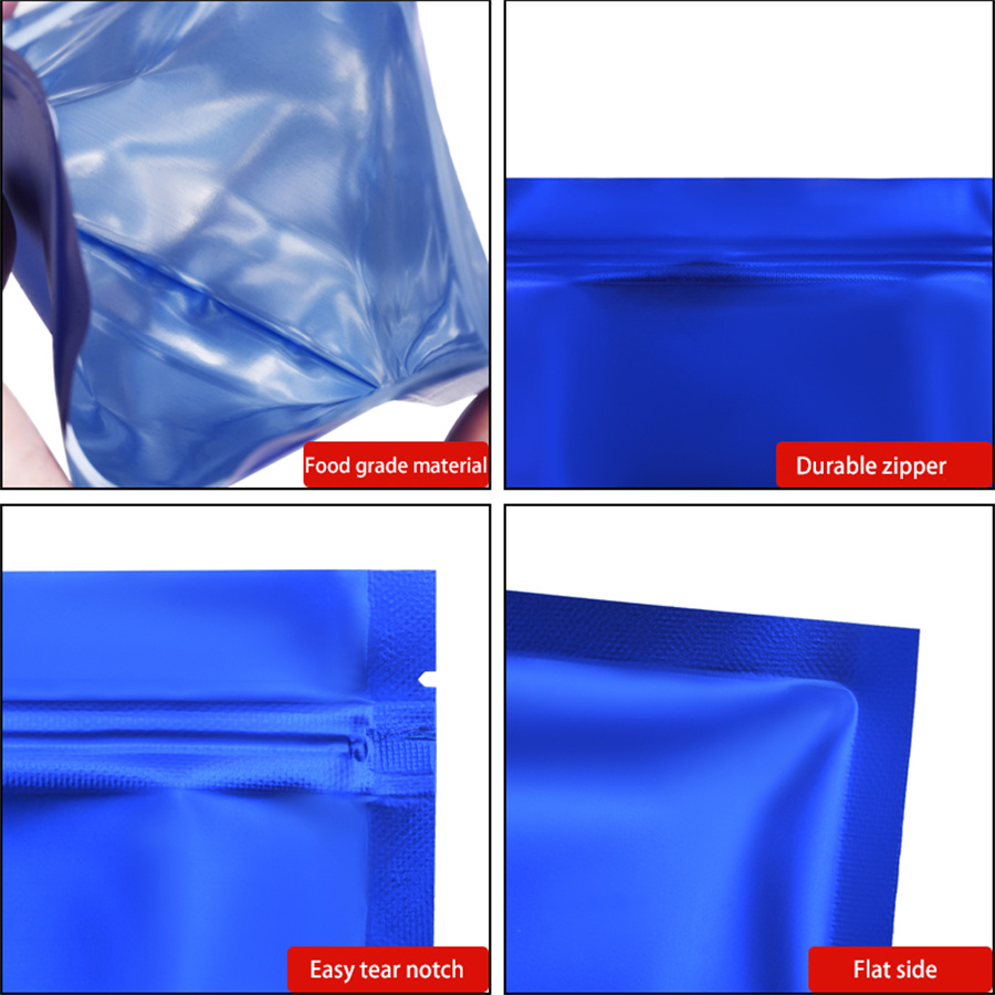 100 Stück matte blaue Folien-R – Food Snacks In Usa Bewertung und Preis